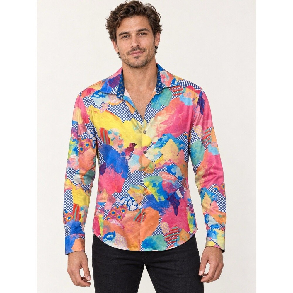Robert Graham Limited Edition Men’s XS Abstract Print Shirt Long Sleeve D